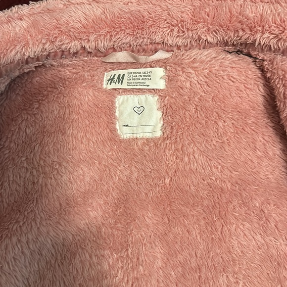 H&M Cute Fleece pink jacket for girls zipper closure size US 2-4Y - Picture 3 of 4